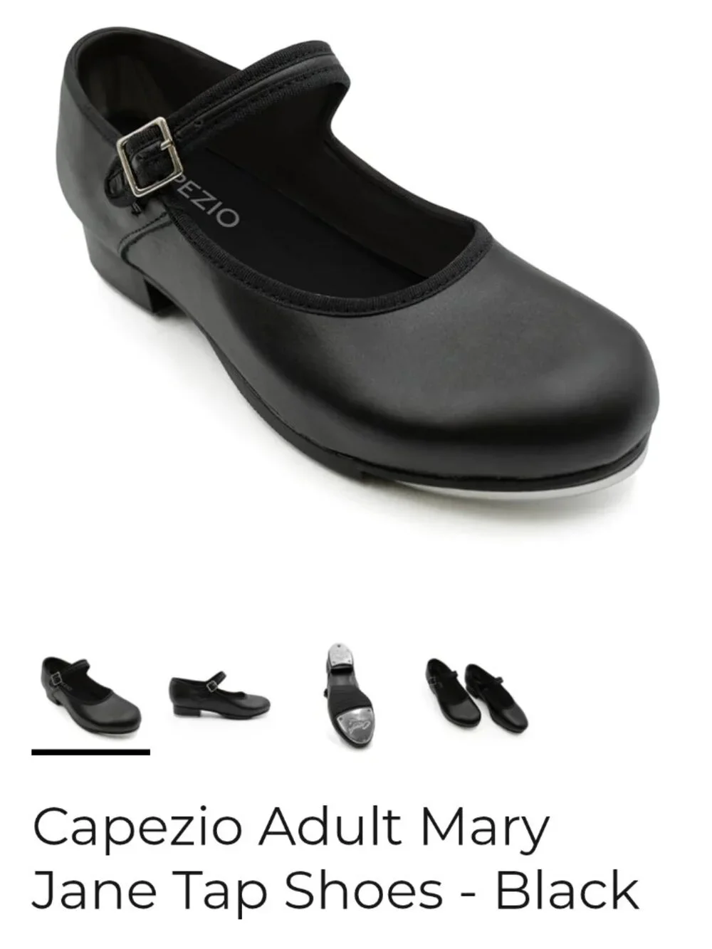 Capezio Black Mary Jane Tap Shoe with Buckle Strap - Picture 1 of 5